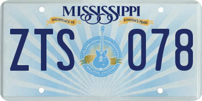 MS license plate ZTS078