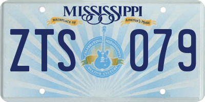 MS license plate ZTS079