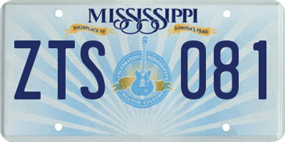 MS license plate ZTS081