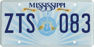 MS license plate ZTS083
