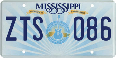 MS license plate ZTS086