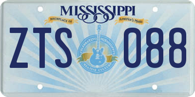 MS license plate ZTS088
