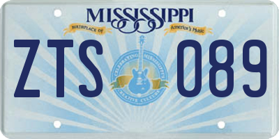 MS license plate ZTS089