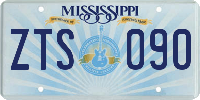 MS license plate ZTS090