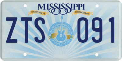 MS license plate ZTS091