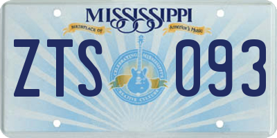 MS license plate ZTS093