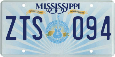 MS license plate ZTS094