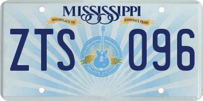 MS license plate ZTS096