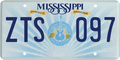 MS license plate ZTS097