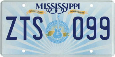 MS license plate ZTS099