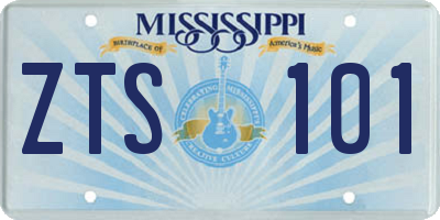 MS license plate ZTS101