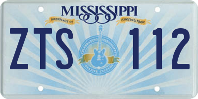 MS license plate ZTS112