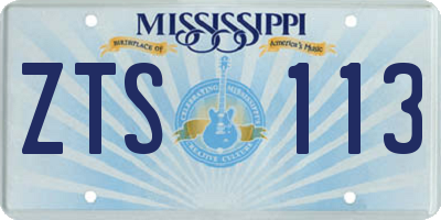 MS license plate ZTS113