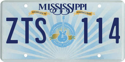 MS license plate ZTS114
