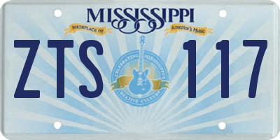 MS license plate ZTS117