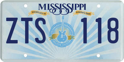 MS license plate ZTS118
