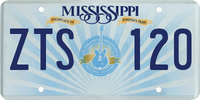 MS license plate ZTS120