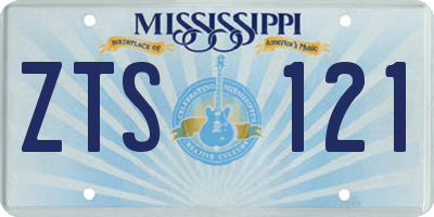 MS license plate ZTS121