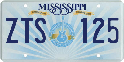MS license plate ZTS125