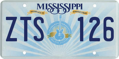 MS license plate ZTS126