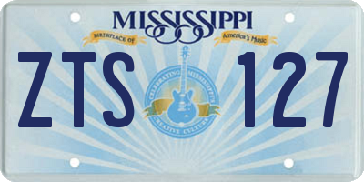 MS license plate ZTS127