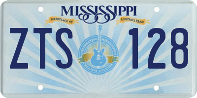 MS license plate ZTS128
