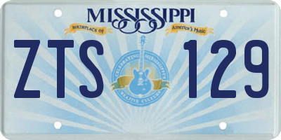 MS license plate ZTS129