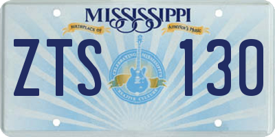 MS license plate ZTS130