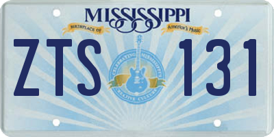 MS license plate ZTS131