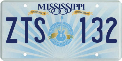 MS license plate ZTS132