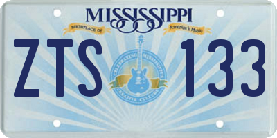 MS license plate ZTS133