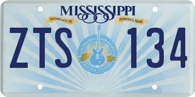 MS license plate ZTS134