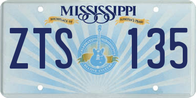 MS license plate ZTS135