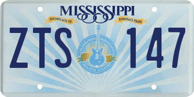 MS license plate ZTS147