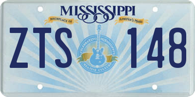MS license plate ZTS148