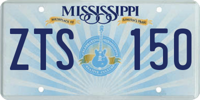 MS license plate ZTS150