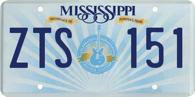 MS license plate ZTS151