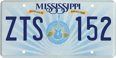 MS license plate ZTS152