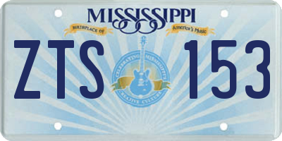 MS license plate ZTS153