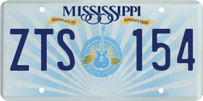 MS license plate ZTS154