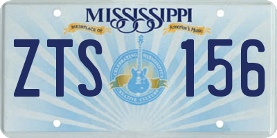 MS license plate ZTS156
