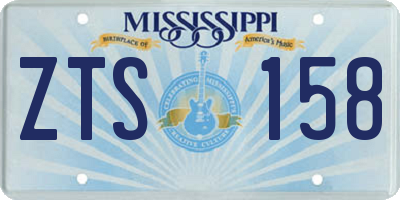 MS license plate ZTS158