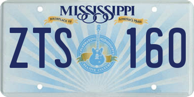 MS license plate ZTS160