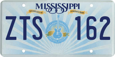 MS license plate ZTS162