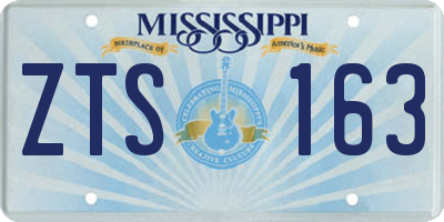 MS license plate ZTS163