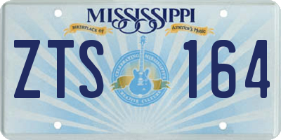 MS license plate ZTS164