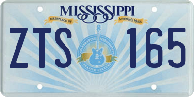 MS license plate ZTS165
