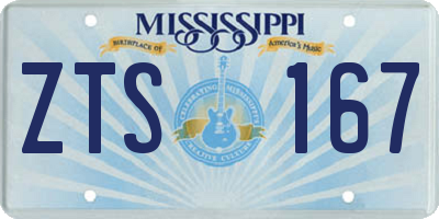 MS license plate ZTS167