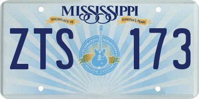MS license plate ZTS173