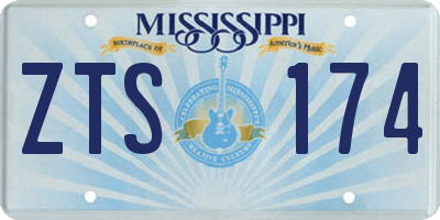 MS license plate ZTS174